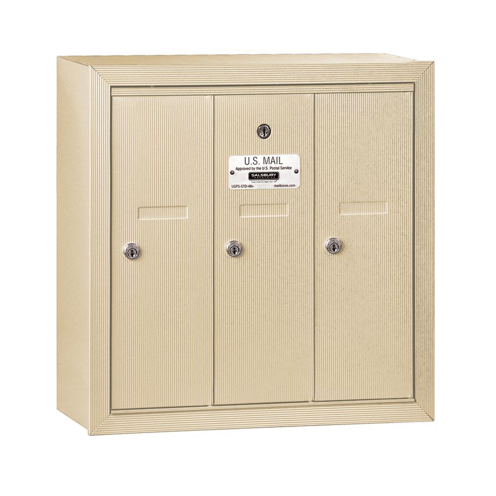 Aluminum Surface-Mounted USPS Access Vertical Mailbox with 3 Door - Super Arbor