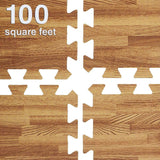 Clevr EVA Foam Interlocking Floor Mat, Light Wood, 25 pcs, 100 sq. ft.
