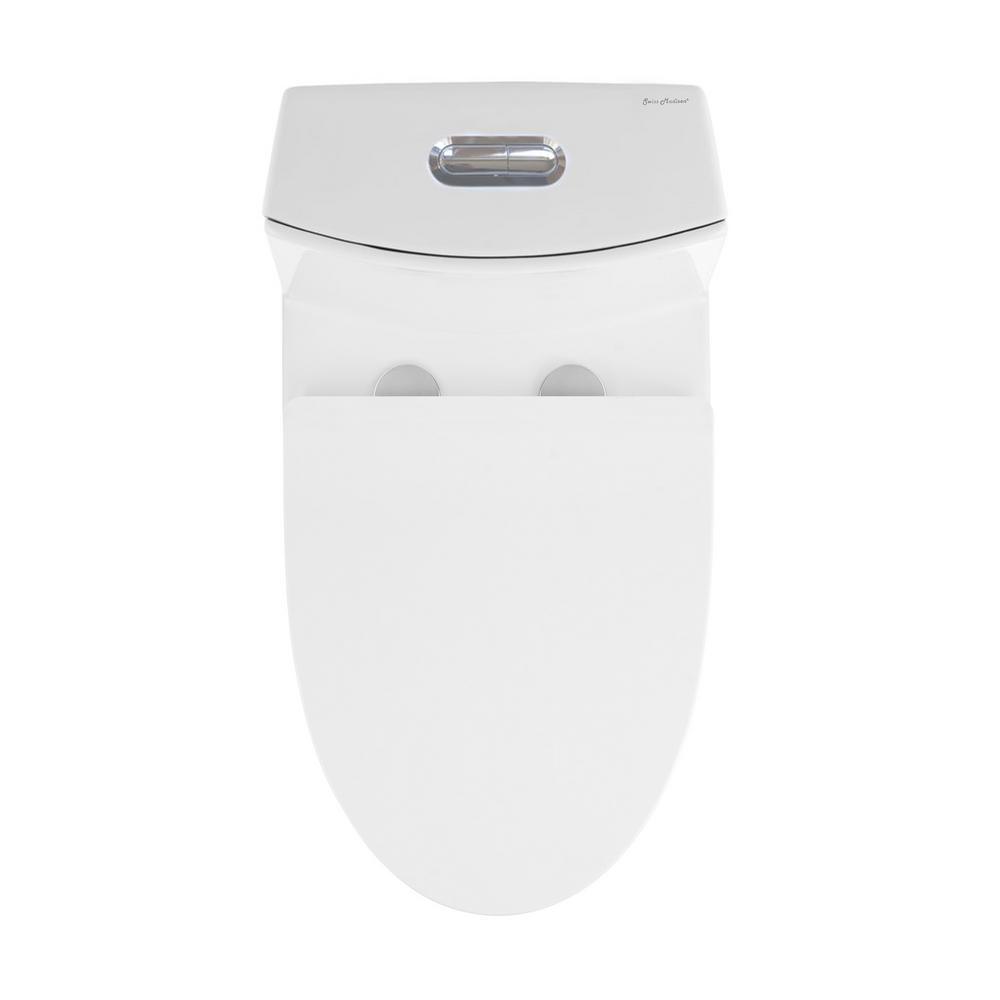St. Tropez 1-Piece 0.8/1.28 GPF Dual Flush Elongated Toilet in White - Super Arbor