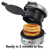 600 W Silver Non-Stick Breakfast Sandwich Maker