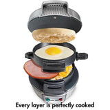 600 W Silver Non-Stick Breakfast Sandwich Maker