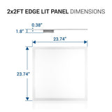 2 ft. x 2 ft. White Integrated LED Dimmable Edge Lit Panel, 4000K (4-Pack) - Super Arbor