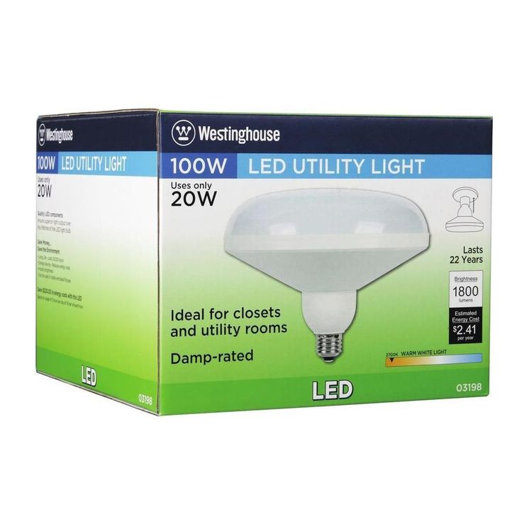 Westinghouse 100W Equivalent Warm White (2,700K) DLR64 Utility Medium Base LED Light Bulb