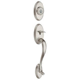 Kwikset Shelburne Satin Nickel Smartkey Single-Cylinder Deadbolt Keyed Entry Door Handleset Tustin