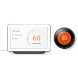 Nest Hub Chalk + Nest Learning Thermostat 3rd Gen in White - Super Arbor