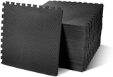 BalanceFrom Puzzle Exercise Mat with EVA Foam Interlocking Tiles, Black, 144 sq. ft.