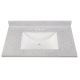 37 in. W x 22 in. D Stone Effects Vanity Top in Cold Fusion with White Sink - Super Arbor