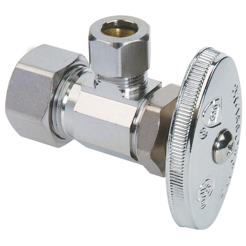 1/2 in. Nominal Compression Inlet x 3/8 in. O.D. Compression Outlet Multi-Turn Angle Valve - Super Arbor