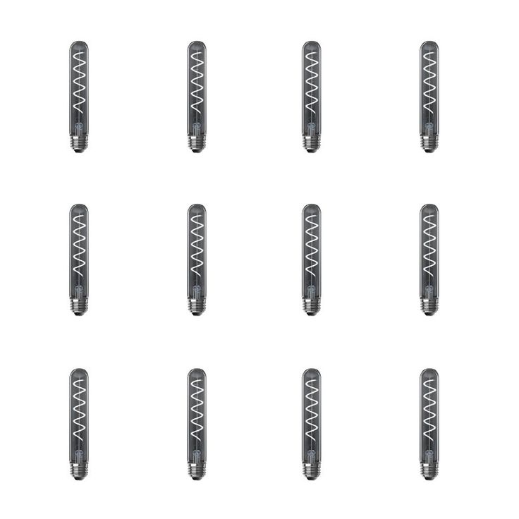 Feit Electric 25-Watt Equivalent T10 Dimmable LED Smoke Glass Vintage Edison Large Light Bulb with Spiral Filament Daylight (12-Pack)