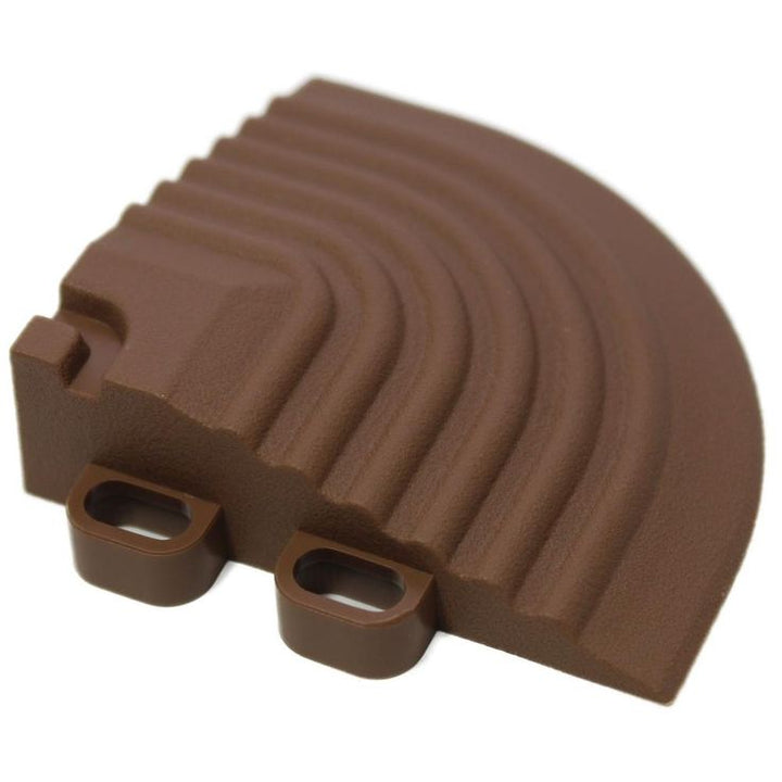 Swisstrax 2.5 in. x 2.5 in. Walnut Brown Corner Edging for 15.75 in. Swisstrax Modular Tile Flooring (2-Pack)