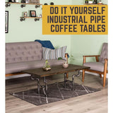 3/4 in. x 3.5 ft. L x 16.75 in. H Black Steel Pipe Streetlights Design Coffee Table Kit