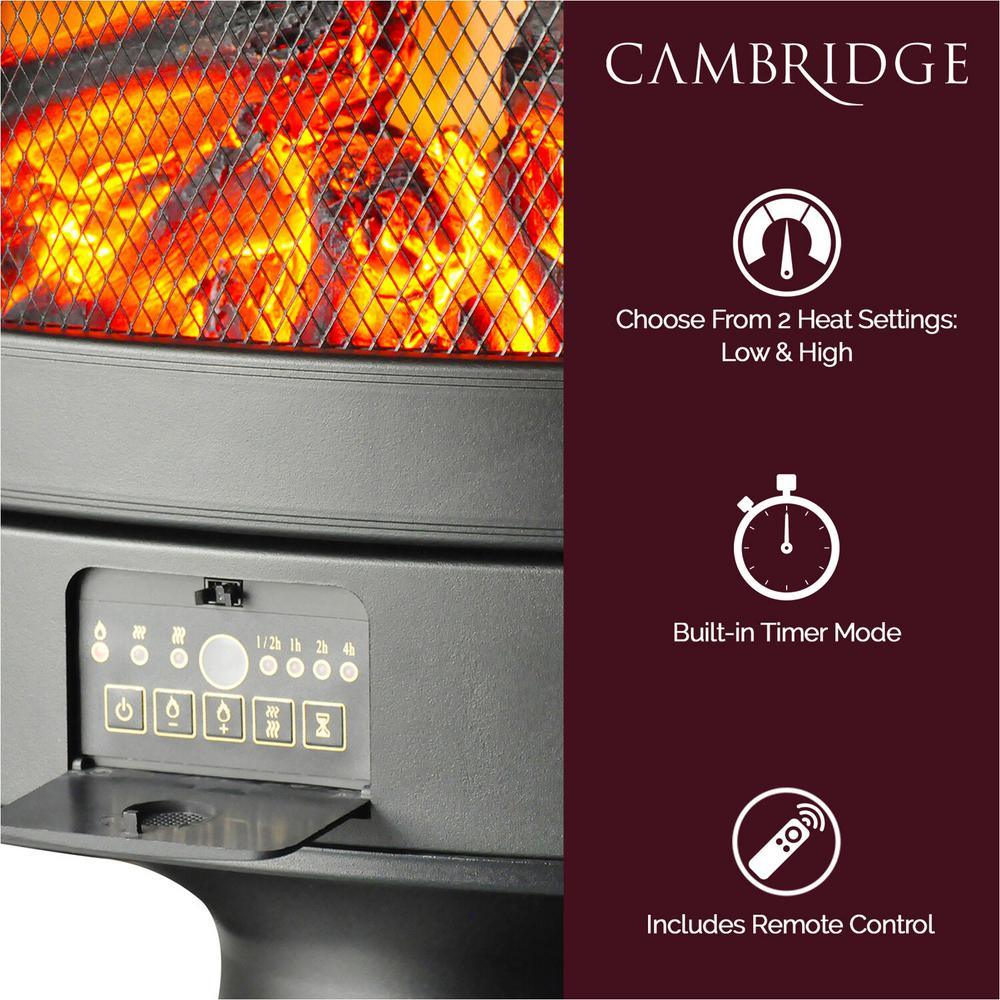 20 in. Freestanding Electric Fireplace 1500-Watt with Log Display in Black - Super Arbor
