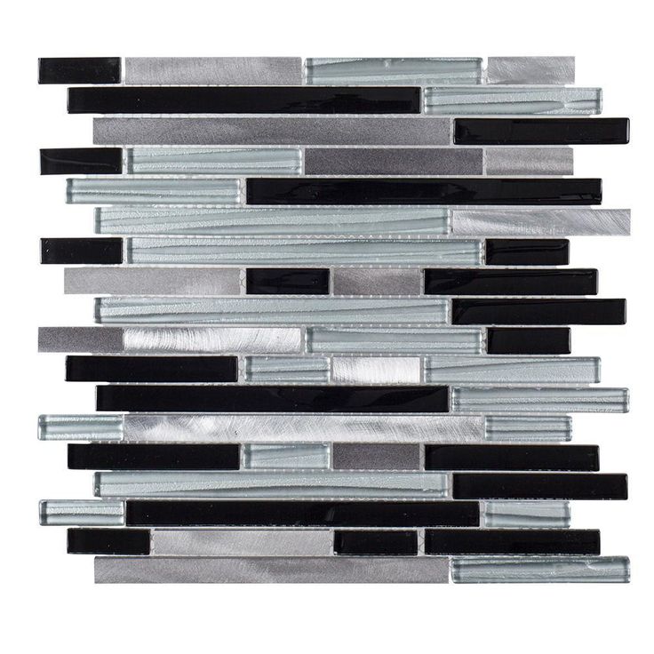 Jeffrey Court Binary Code Gray 11.625 in. x 11.75 in. x 6 mm Interlocking Textured Glass/Stone/Metal Mosaic Tile