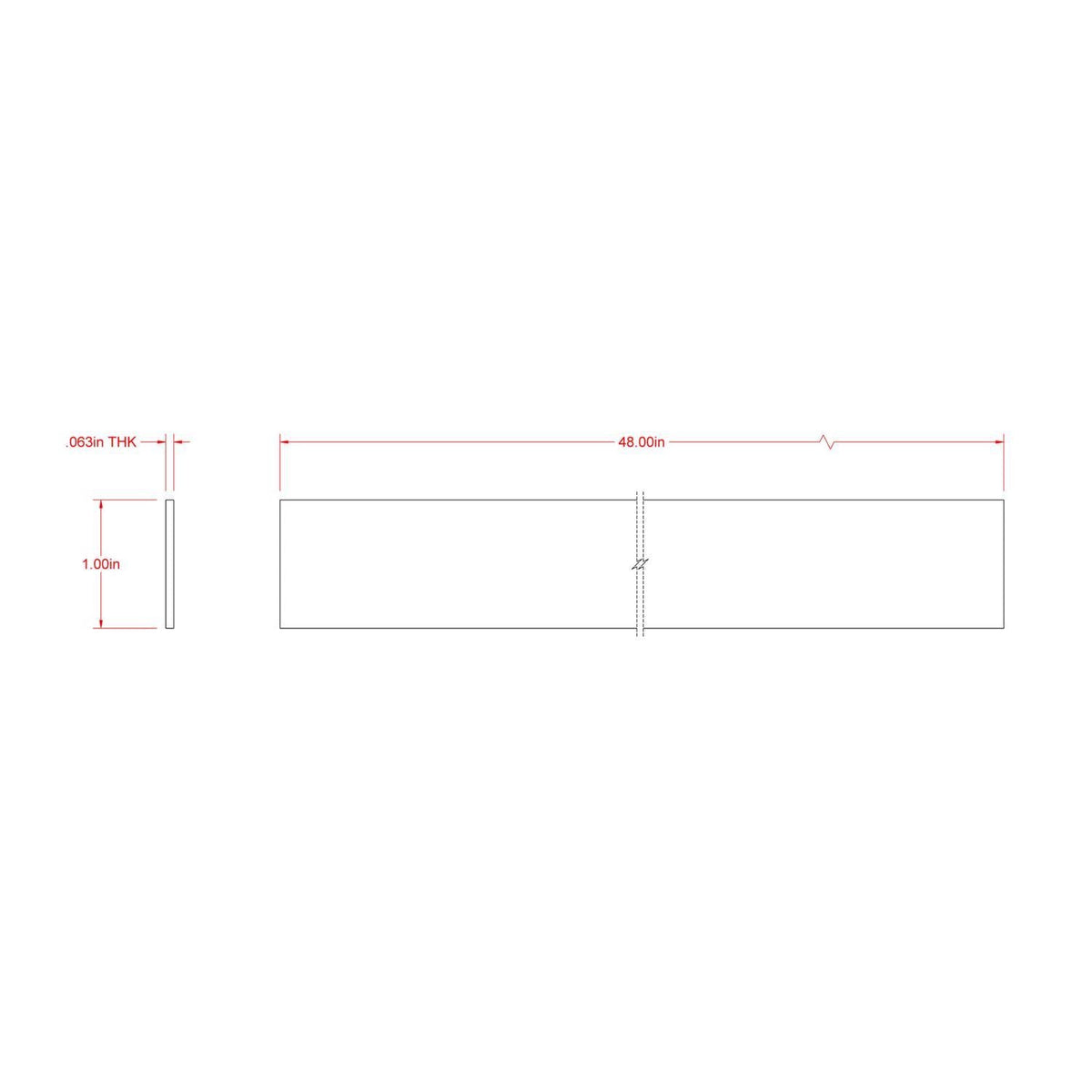 Boltmaster 0.0625 in. x 1 in. x 4 ft Weldable Aluminum Flat Bar, 1 Pack