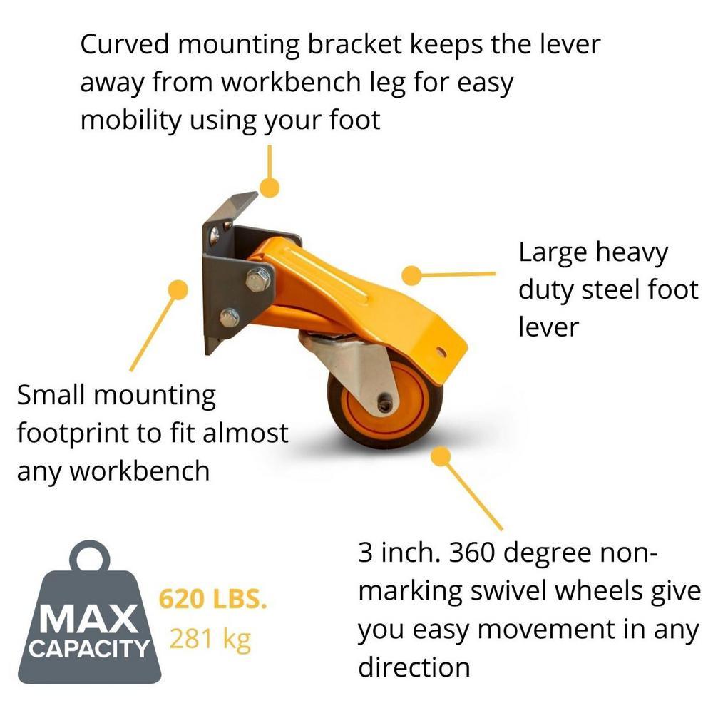 Universal Rolling Mobile Base Caster Kit - Super Arbor