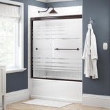 Lyndall 60 in. x 58-1/8 in. Semi-Frameless Traditional Sliding Bathtub Door in Chrome with Droplet Glass - Super Arbor