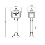 Hemingway All-in-One, Locking, Large, Aluminum, Mailbox and Post Combo, White - Super Arbor