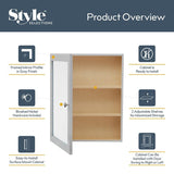 Style Selections 19.5-in x 23.7-in Rectangle Surface Mirrored Medicine Cabinet