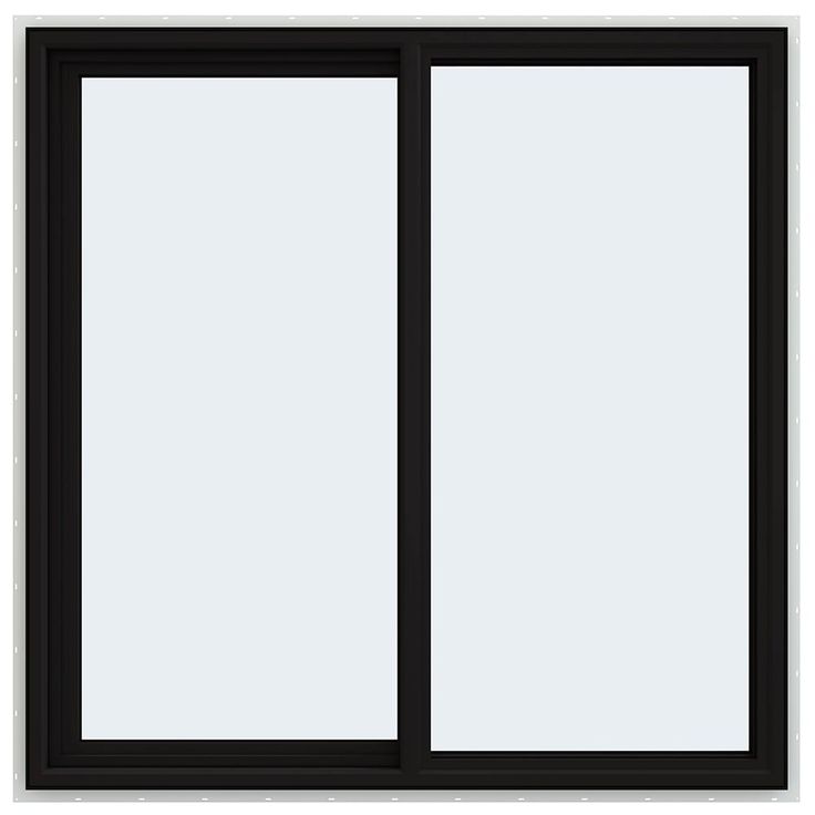JELD-WEN FiniShield V-4500 59-1/2-in x 47-1/2-in x 3-in Jamb Left-operable Vinyl Black Sliding Window Full Screen Included