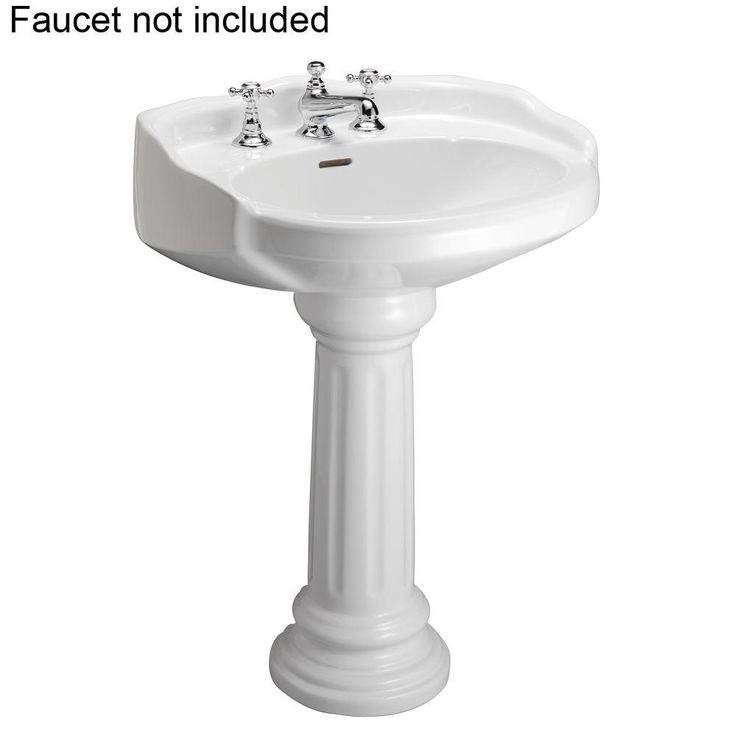 Pegasus Victoria 26 in. Pedestal Combo Bathroom Sink for 4 in. Centerset in White