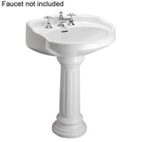 Pegasus Victoria 26 in. Pedestal Combo Bathroom Sink for 4 in. Centerset in White