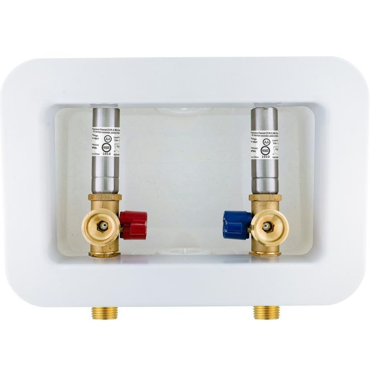 1/2 in. x 3/4 in. MHT Brass Washing Machine Outlet Box with Water Hammer with 1/2 Sweat Connection
