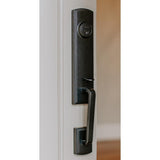 Briona Black Single Cylinder Deadbolt Entry Door Handleset with Santo Mushroom Style Interior Knob - Super Arbor
