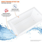 Sapphire 5.5 ft. Rectangular Drop-in Air Bath Tub in White - Super Arbor