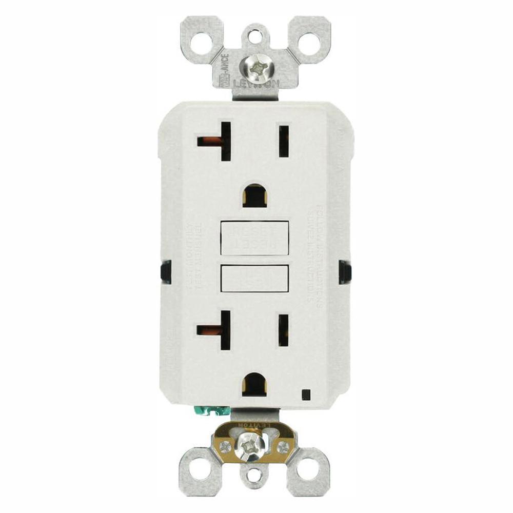 20 Amp Self-Test SmartlockPro Slim Duplex GFCI Outlet, Ivory - Super Arbor