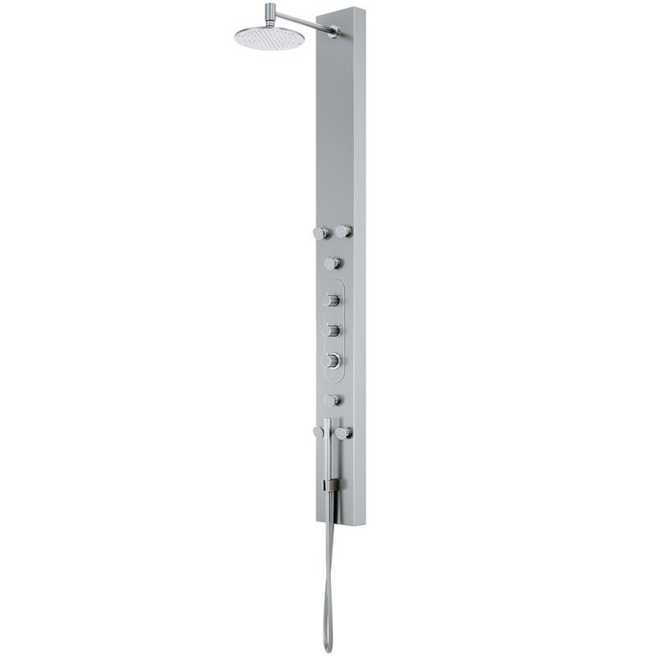 Dilana 66.875 in. 6-Jet High Pressure Shower Panel System with Adjustable Handheld Dual Shower in Stainless Steel
