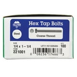 Hillman 1/4 in. Diameter x 1-1/4 in. Length Zinc-Plated Steel Hex Tap Bolts, 100-Pack