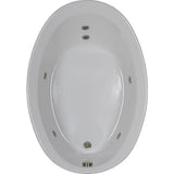 56 in. Oval Drop-in Whirlpool Bathtub in White - Super Arbor