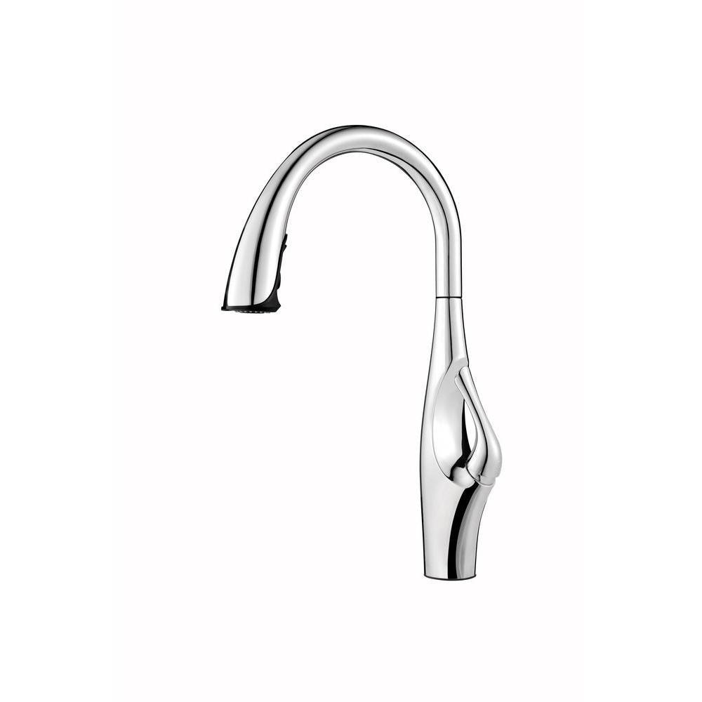 Kai Single-Handle Pull-Down Sprayer Kitchen Faucet in Stainless Steel - Super Arbor