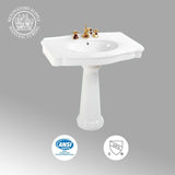 Darbyshire 33-1/2 in. Pedestal Combo Bathroom Sink in White with Overflow