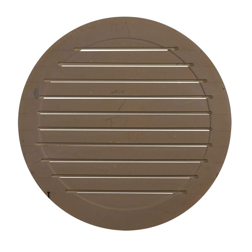 24 in. x 24 in. Round Primed Polyurethane Paintable Gable Louver Vent - Super Arbor