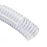 2 in. Dia x 25 ft. Clear Flexible PVC Suction and Discharge Hose with White Reinforced Helix - Super Arbor