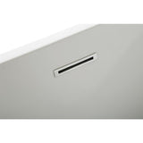 67 in. Acrylic Center Drain Rectangle Flat Bottom Freestanding Bathtub in White - Super Arbor