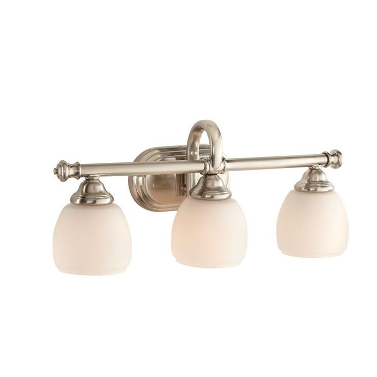 Cedar Cove 3-Light Brushed Nickel Vanity Light with Etched Opal Glass Shades