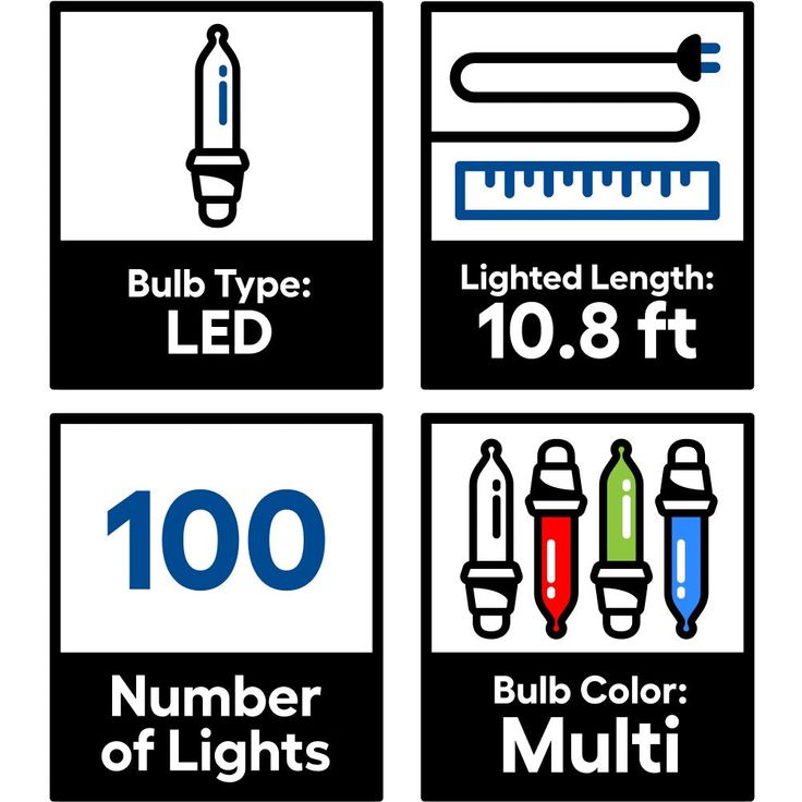 GE StayBright 100-Count Constant Multicolor Mini LED Plug-In Christmas Icicle Lights