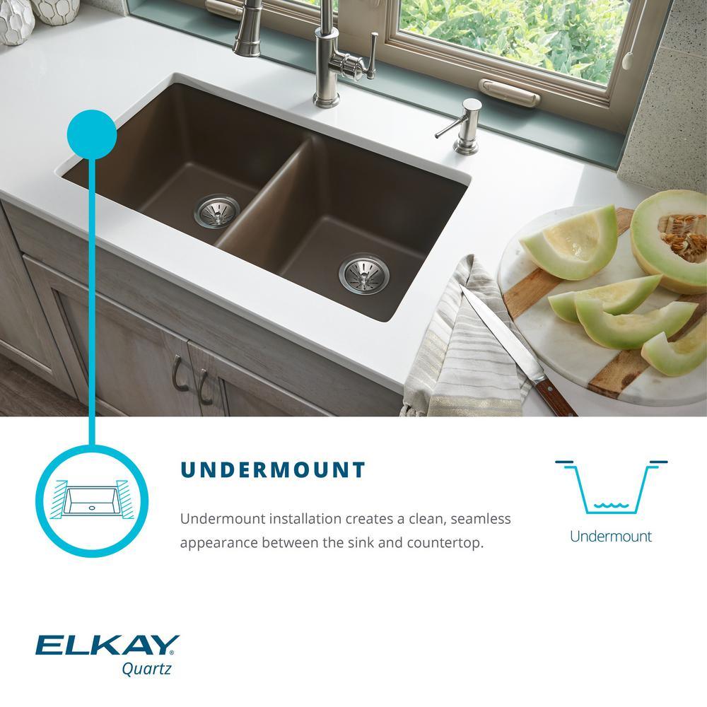 Quartz Classic Undermount Composite 33 in. Single Bowl Kitchen Sink in Black - Super Arbor