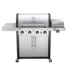 Char-Broil Commercial Stainless/Black 4 Liquid Propane and Natural Gas infrared Gas Grill with 1 Side Burner