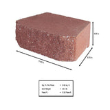 4 in. x 11.75 in. x 6.75 in. River Red Concrete Retaining Wall Block - Super Arbor