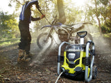 RYOBI 40V Cordless Electric Pressure Washer, 1,500 PSI 1.2 GPM, Cold Water, with Two 5.0 Ah Batteries and Charger