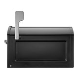 Centennial Extra Large Capacity Post Mount Parcel Mailbox in Black with Premium Silver Handle and Flag - Super Arbor