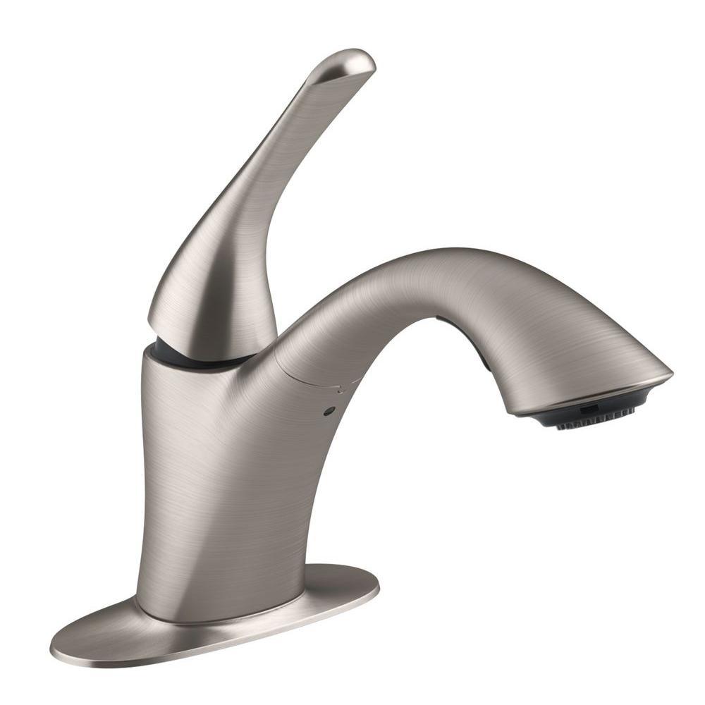 Mistos Single-Handle Pull-Out Laundry Utility Faucet in Vibrant Stainless - Super Arbor