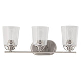 Inspiration 23.19 in. 3-Light Brushed Nickel Bathroom Vanity Light with Glass Shades