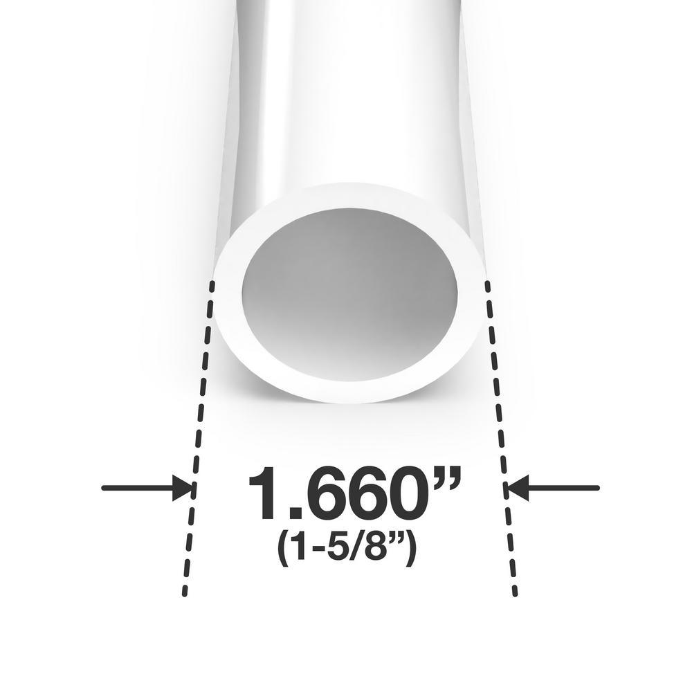 1-1/4 in. x 5 ft. White Furniture Grade Schedule 40 PVC Pipe (2-Pack) - Super Arbor