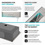 Loften All-in-One Dual Mount Drop-In Stainless Steel 33in. Single Bowl Kitchen Sink with Pull Down Faucet in Matte Black - Super Arbor