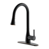 Classic Series Single-Handle Standard Kitchen Faucet in Brushed Nickel - Super Arbor