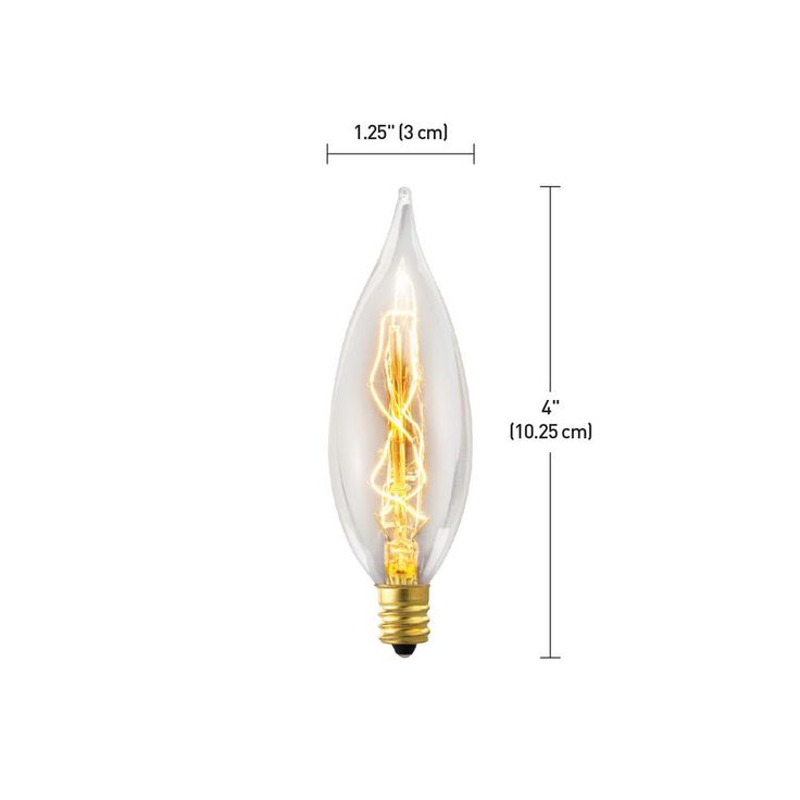 Globe Electric 25-Watt Incandescent CA10 Vintage Edison Light Bulb - Vintage Style Light Bulb (4-Pack)